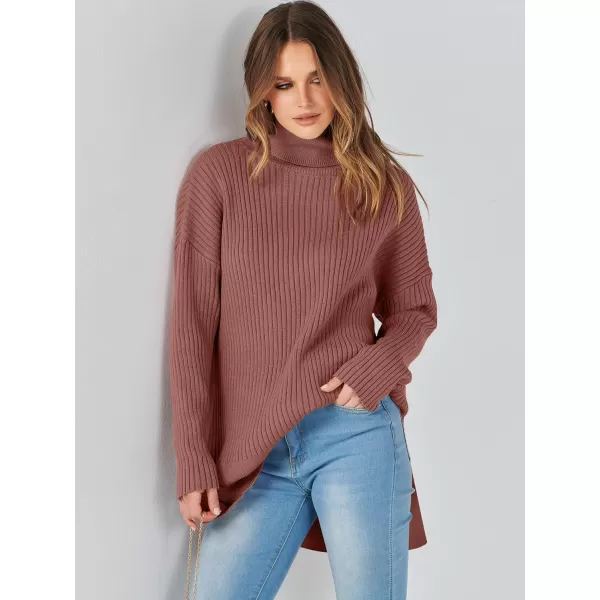 imageANRABESS Womens Oversized Turtleneck Sweater 2023 Winter Trendy Ribbed Knit Pullover Tunic SweaterCoffee