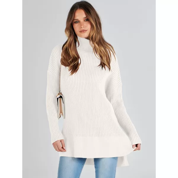 imageANRABESS Womens Oversized Turtleneck Sweater 2023 Winter Trendy Ribbed Knit Pullover Tunic SweaterWhite