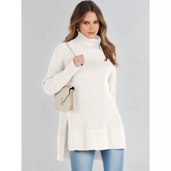 imageANRABESS Womens Oversized Turtleneck Sweater 2023 Winter Trendy Ribbed Knit Pullover Tunic SweaterWhite