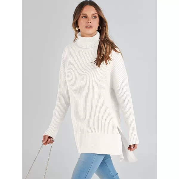imageANRABESS Womens Oversized Turtleneck Sweater 2023 Winter Trendy Ribbed Knit Pullover Tunic SweaterWhite