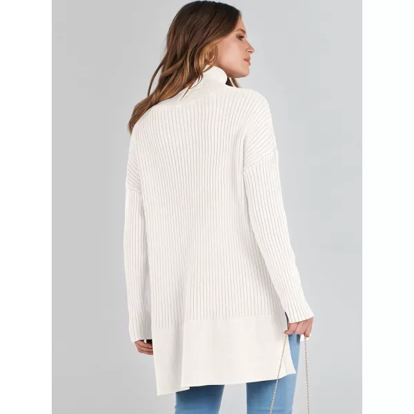 imageANRABESS Womens Oversized Turtleneck Sweater 2023 Winter Trendy Ribbed Knit Pullover Tunic SweaterWhite