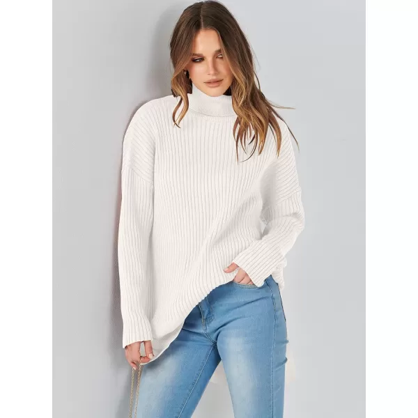 imageANRABESS Womens Oversized Turtleneck Sweater 2023 Winter Trendy Ribbed Knit Pullover Tunic SweaterWhite