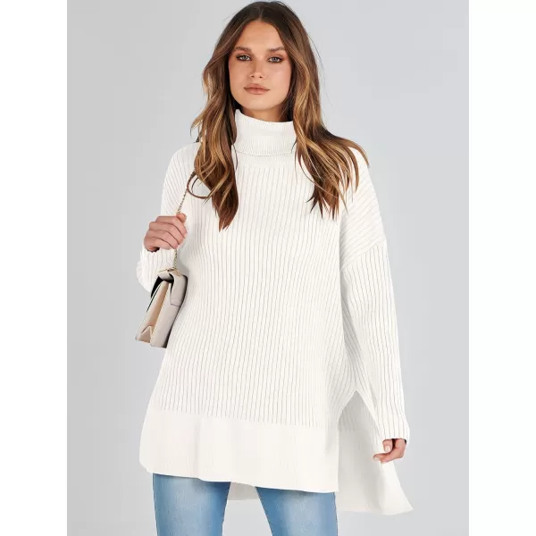 imageANRABESS Womens Oversized Turtleneck Sweater 2023 Winter Trendy Ribbed Knit Pullover Tunic SweaterWhite