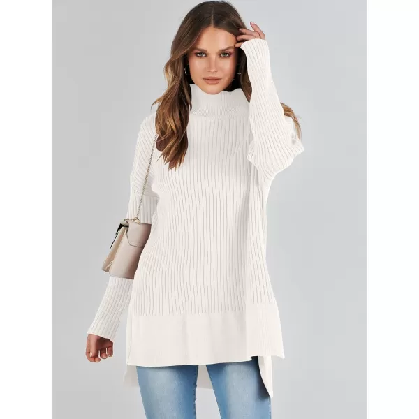 imageANRABESS Womens Oversized Turtleneck Sweater 2023 Winter Trendy Ribbed Knit Pullover Tunic SweaterWhite