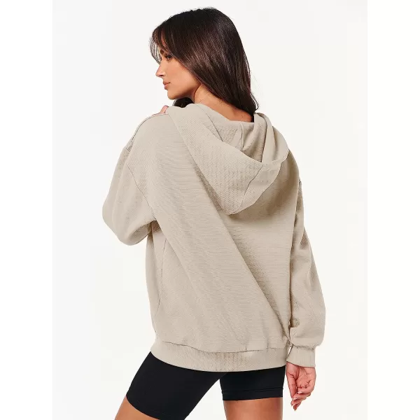 imageANRABESS Womens Oversized Zip Up Hoodies Long Sleeve Fall Casual Sweatshirts Jacket Trendy Y2k Hoodie with PocketBeige