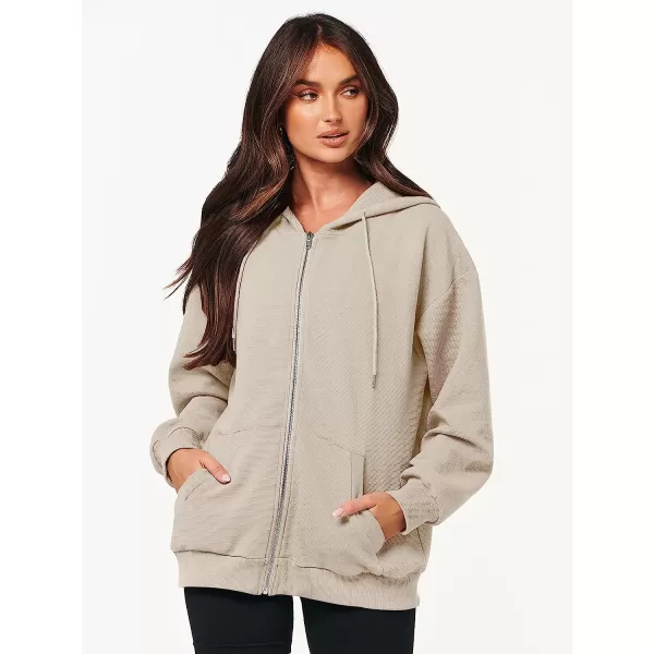 imageANRABESS Womens Oversized Zip Up Hoodies Long Sleeve Fall Casual Sweatshirts Jacket Trendy Y2k Hoodie with PocketBeige