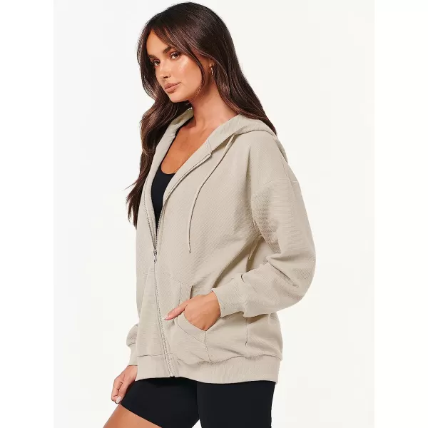 imageANRABESS Womens Oversized Zip Up Hoodies Long Sleeve Fall Casual Sweatshirts Jacket Trendy Y2k Hoodie with PocketBeige