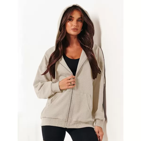 imageANRABESS Womens Oversized Zip Up Hoodies Long Sleeve Fall Casual Sweatshirts Jacket Trendy Y2k Hoodie with PocketBeige