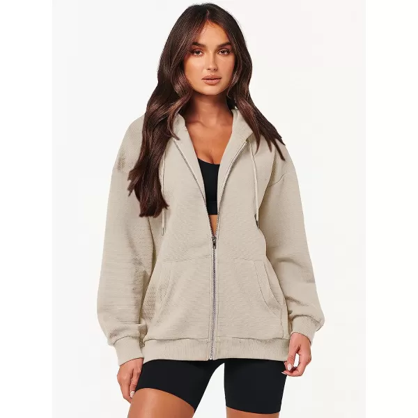 imageANRABESS Womens Oversized Zip Up Hoodies Long Sleeve Fall Casual Sweatshirts Jacket Trendy Y2k Hoodie with PocketBeige