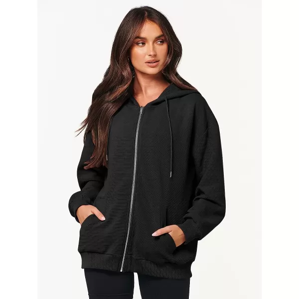 imageANRABESS Womens Oversized Zip Up Hoodies Long Sleeve Fall Casual Sweatshirts Jacket Trendy Y2k Hoodie with PocketBlack