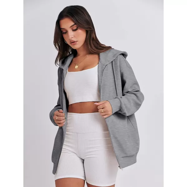 imageANRABESS Womens Oversized Zip Up Hoodies Long Sleeve Fall Casual Sweatshirts Jacket Trendy Y2k Hoodie with PocketDark Gray