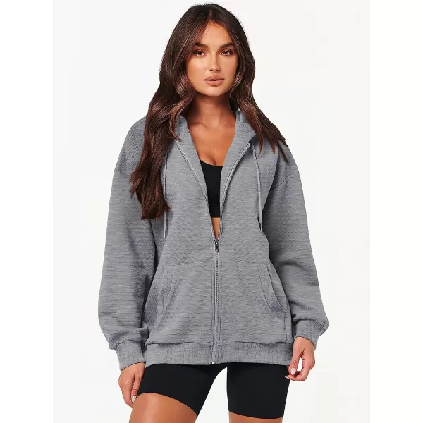 imageANRABESS Womens Oversized Zip Up Hoodies Long Sleeve Fall Casual Sweatshirts Jacket Trendy Y2k Hoodie with PocketDark Gray