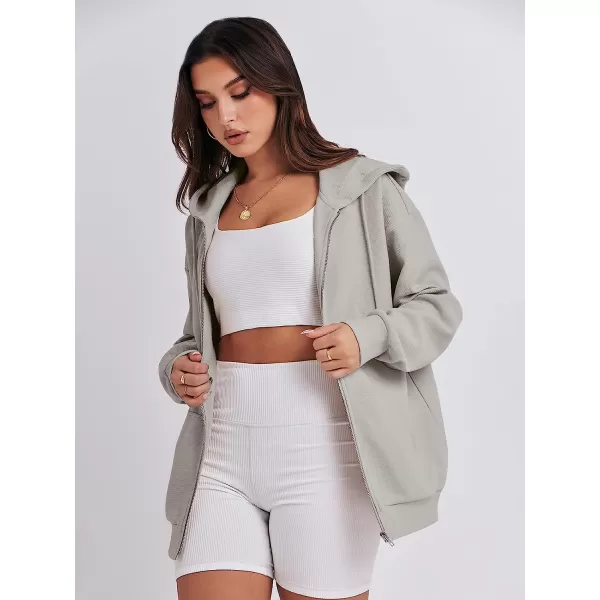 imageANRABESS Womens Oversized Zip Up Hoodies Long Sleeve Fall Casual Sweatshirts Jacket Trendy Y2k Hoodie with PocketGray