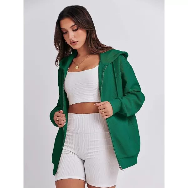 imageANRABESS Womens Oversized Zip Up Hoodies Long Sleeve Fall Casual Sweatshirts Jacket Trendy Y2k Hoodie with PocketGreen