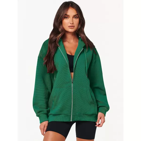 imageANRABESS Womens Oversized Zip Up Hoodies Long Sleeve Fall Casual Sweatshirts Jacket Trendy Y2k Hoodie with PocketGreen