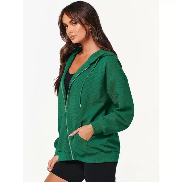 imageANRABESS Womens Oversized Zip Up Hoodies Long Sleeve Fall Casual Sweatshirts Jacket Trendy Y2k Hoodie with PocketGreen