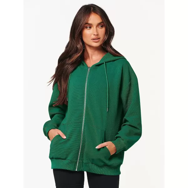 imageANRABESS Womens Oversized Zip Up Hoodies Long Sleeve Fall Casual Sweatshirts Jacket Trendy Y2k Hoodie with PocketGreen