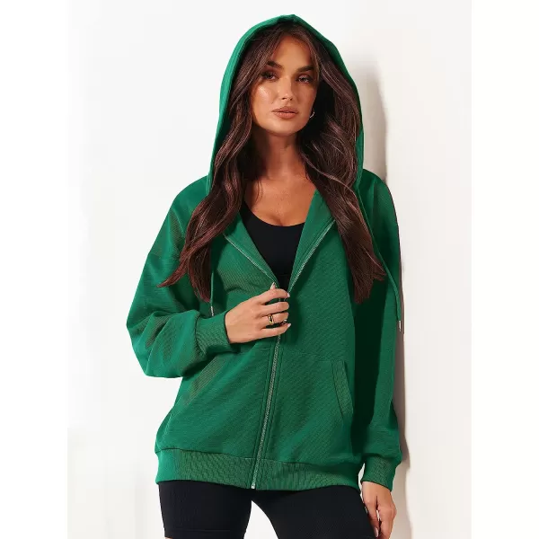 imageANRABESS Womens Oversized Zip Up Hoodies Long Sleeve Fall Casual Sweatshirts Jacket Trendy Y2k Hoodie with PocketGreen