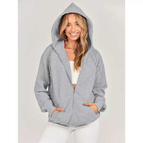 imageANRABESS Womens Oversized Zip Up Hoodies Long Sleeve Fall Casual Sweatshirts Jacket Trendy Y2k Hoodie with PocketLight Gray