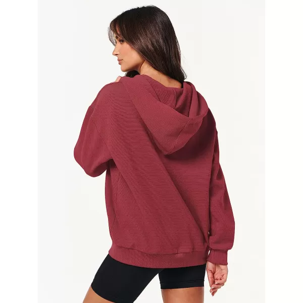 imageANRABESS Womens Oversized Zip Up Hoodies Long Sleeve Fall Casual Sweatshirts Jacket Trendy Y2k Hoodie with PocketRed