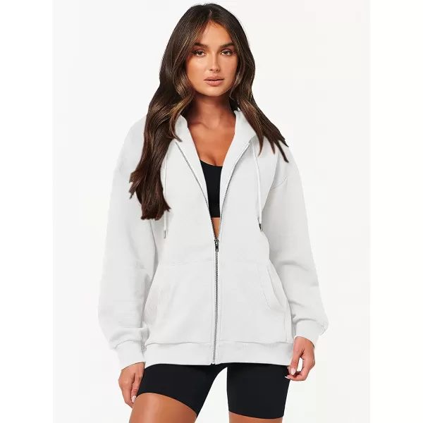 imageANRABESS Womens Oversized Zip Up Hoodies Long Sleeve Fall Casual Sweatshirts Jacket Trendy Y2k Hoodie with PocketWhite
