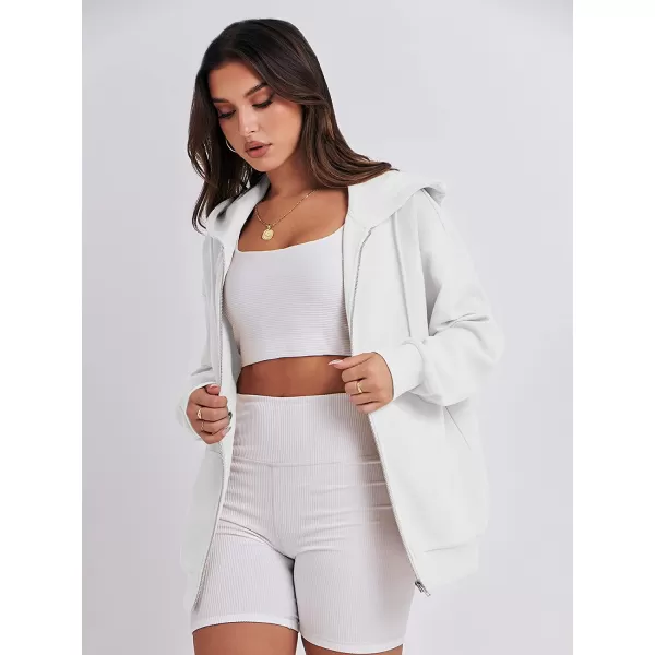 imageANRABESS Womens Oversized Zip Up Hoodies Long Sleeve Fall Casual Sweatshirts Jacket Trendy Y2k Hoodie with PocketWhite