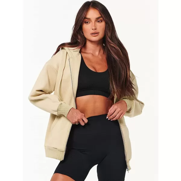 imageANRABESS Womens Oversized Zip Up Hoodies Sweatshirts Y2K Clothes Teen Girl Fall Casual Drawstring Jackets with PocketsAlmond