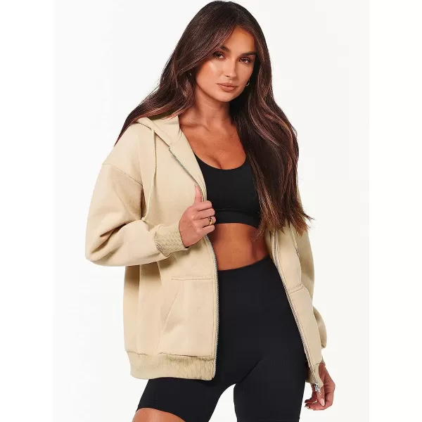 imageANRABESS Womens Oversized Zip Up Hoodies Sweatshirts Y2K Clothes Teen Girl Fall Casual Drawstring Jackets with PocketsAlmond