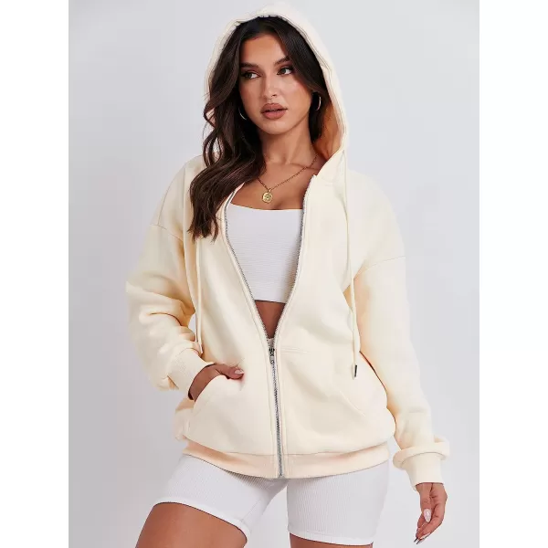 imageANRABESS Womens Oversized Zip Up Hoodies Sweatshirts Y2K Clothes Teen Girl Fall Casual Drawstring Jackets with PocketsApricot