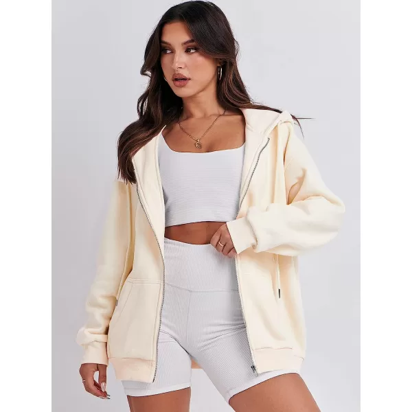 imageANRABESS Womens Oversized Zip Up Hoodies Sweatshirts Y2K Clothes Teen Girl Fall Casual Drawstring Jackets with PocketsApricot