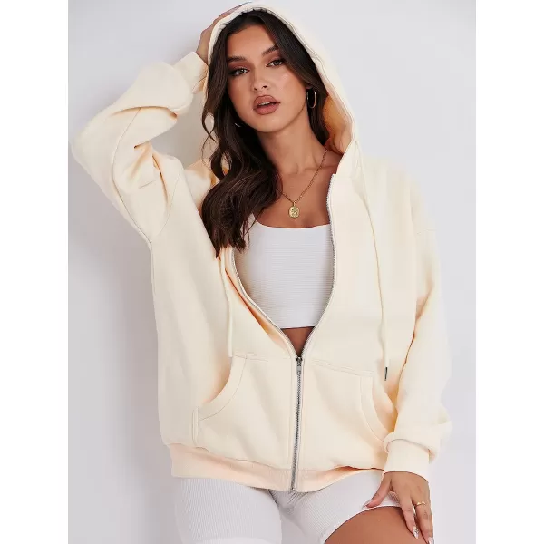 imageANRABESS Womens Oversized Zip Up Hoodies Sweatshirts Y2K Clothes Teen Girl Fall Casual Drawstring Jackets with PocketsApricot