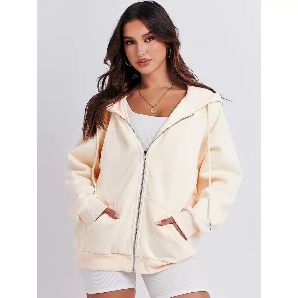 imageANRABESS Womens Oversized Zip Up Hoodies Sweatshirts Y2K Clothes Teen Girl Fall Casual Drawstring Jackets with PocketsApricot