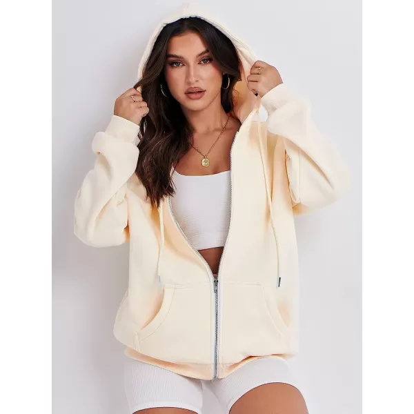 imageANRABESS Womens Oversized Zip Up Hoodies Sweatshirts Y2K Clothes Teen Girl Fall Casual Drawstring Jackets with PocketsApricot