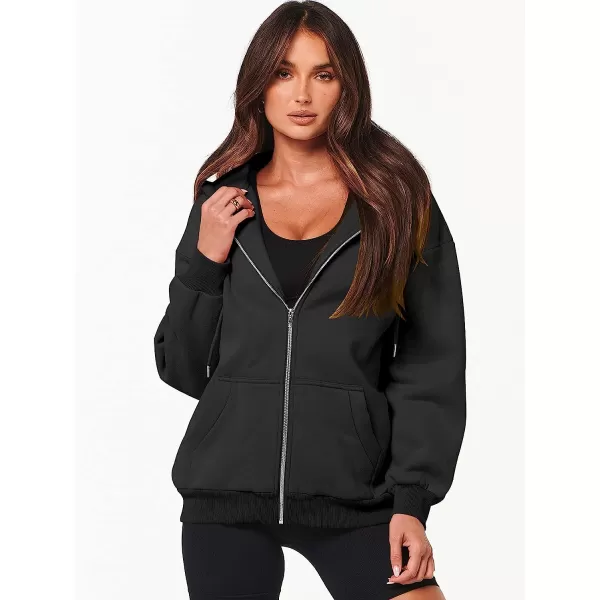 imageANRABESS Womens Oversized Zip Up Hoodies Sweatshirts Y2K Clothes Teen Girl Fall Casual Drawstring Jackets with PocketsBlack