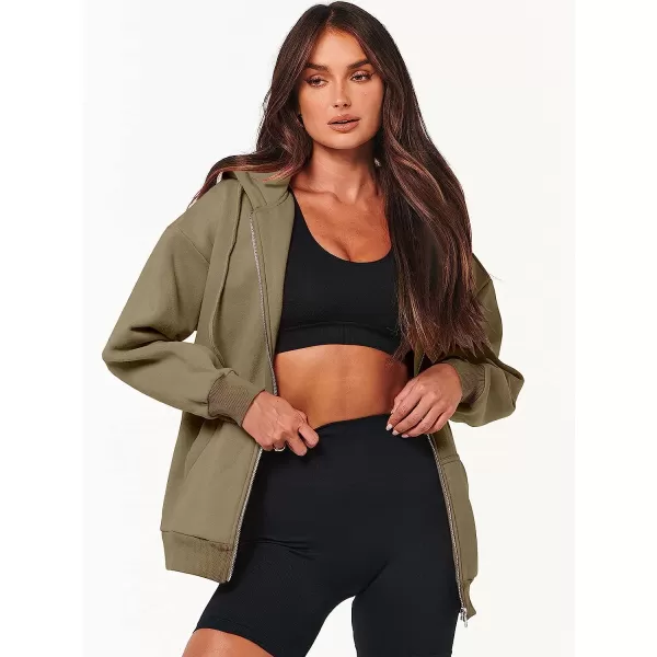 imageANRABESS Womens Oversized Zip Up Hoodies Sweatshirts Y2K Clothes Teen Girl Fall Casual Drawstring Jackets with PocketsBrown