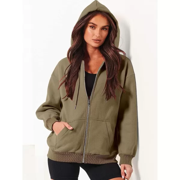 imageANRABESS Womens Oversized Zip Up Hoodies Sweatshirts Y2K Clothes Teen Girl Fall Casual Drawstring Jackets with PocketsBrown