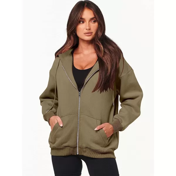imageANRABESS Womens Oversized Zip Up Hoodies Sweatshirts Y2K Clothes Teen Girl Fall Casual Drawstring Jackets with PocketsBrown