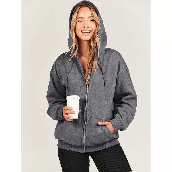 imageANRABESS Womens Oversized Zip Up Hoodies Sweatshirts Y2K Clothes Teen Girl Fall Casual Drawstring Jackets with PocketsDark Grey