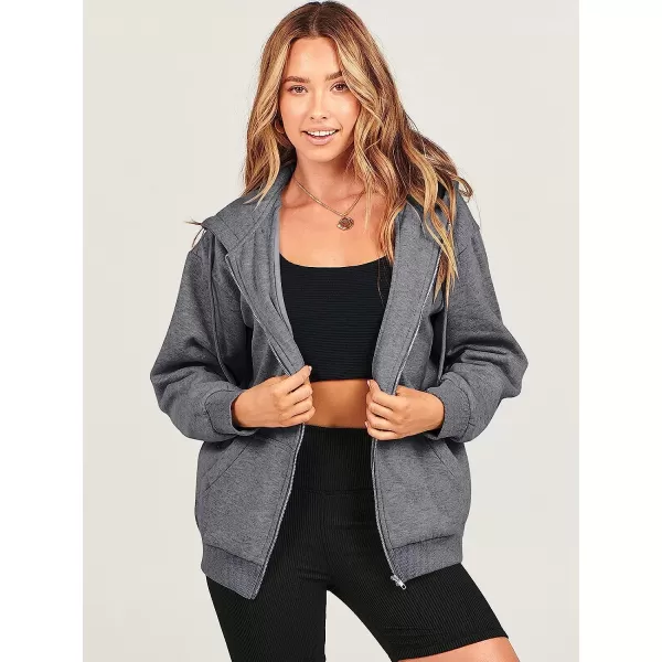 imageANRABESS Womens Oversized Zip Up Hoodies Sweatshirts Y2K Clothes Teen Girl Fall Casual Drawstring Jackets with PocketsDark Grey