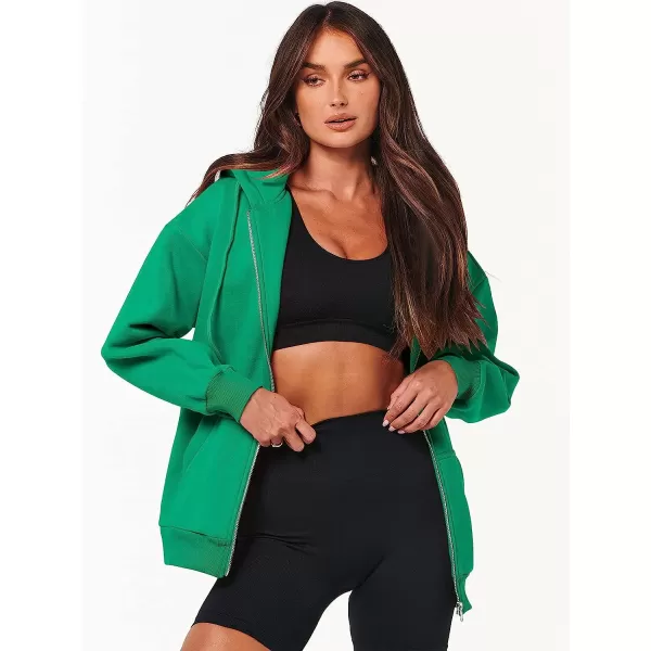 imageANRABESS Womens Oversized Zip Up Hoodies Sweatshirts Y2K Clothes Teen Girl Fall Casual Drawstring Jackets with PocketsGrass