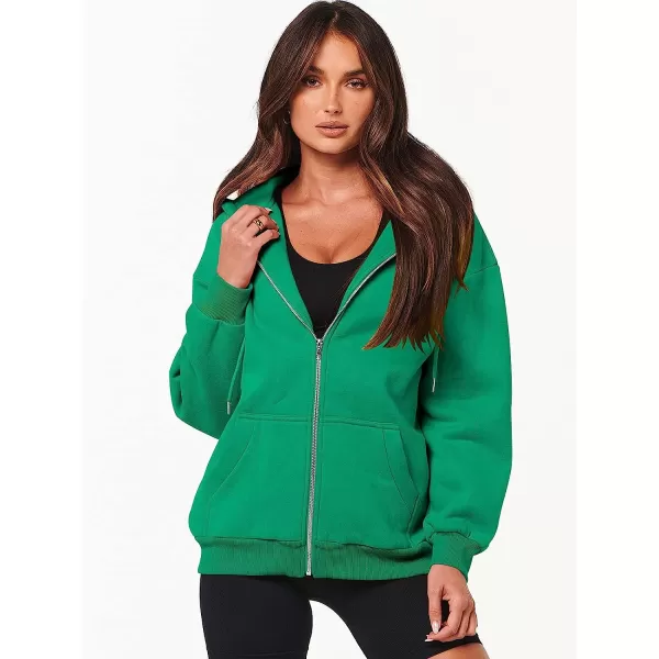 imageANRABESS Womens Oversized Zip Up Hoodies Sweatshirts Y2K Clothes Teen Girl Fall Casual Drawstring Jackets with PocketsGrass