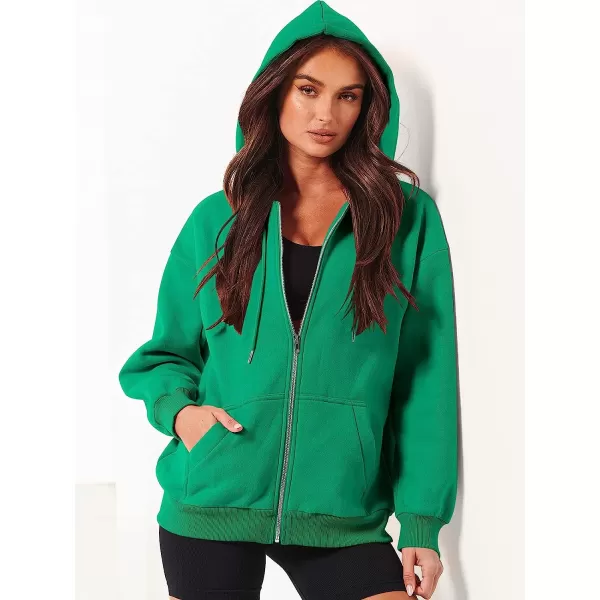 imageANRABESS Womens Oversized Zip Up Hoodies Sweatshirts Y2K Clothes Teen Girl Fall Casual Drawstring Jackets with PocketsGrass