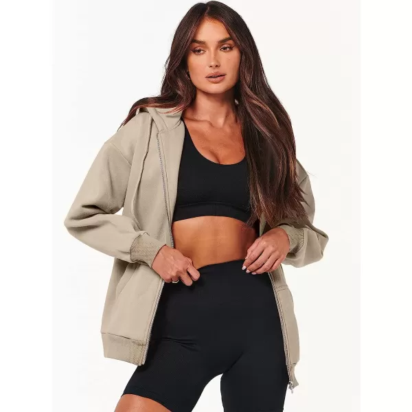 imageANRABESS Womens Oversized Zip Up Hoodies Sweatshirts Y2K Clothes Teen Girl Fall Casual Drawstring Jackets with PocketsKhaki