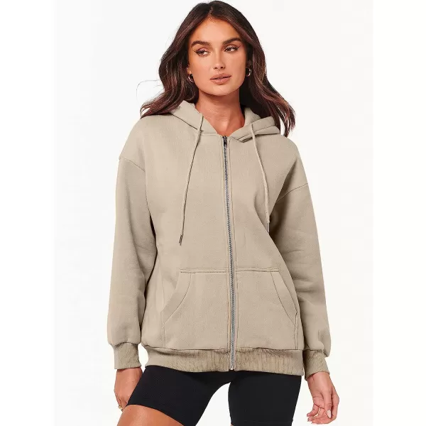 imageANRABESS Womens Oversized Zip Up Hoodies Sweatshirts Y2K Clothes Teen Girl Fall Casual Drawstring Jackets with PocketsKhaki