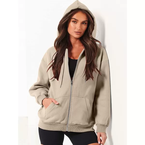 imageANRABESS Womens Oversized Zip Up Hoodies Sweatshirts Y2K Clothes Teen Girl Fall Casual Drawstring Jackets with PocketsKhaki