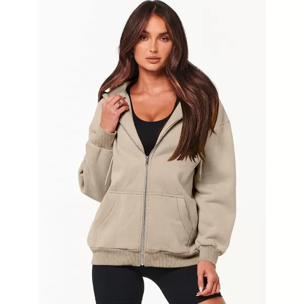 imageANRABESS Womens Oversized Zip Up Hoodies Sweatshirts Y2K Clothes Teen Girl Fall Casual Drawstring Jackets with PocketsKhaki