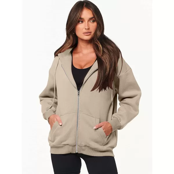 imageANRABESS Womens Oversized Zip Up Hoodies Sweatshirts Y2K Clothes Teen Girl Fall Casual Drawstring Jackets with PocketsKhaki