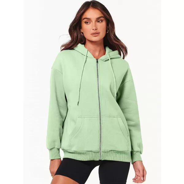 imageANRABESS Womens Oversized Zip Up Hoodies Sweatshirts Y2K Clothes Teen Girl Fall Casual Drawstring Jackets with PocketsLight Green