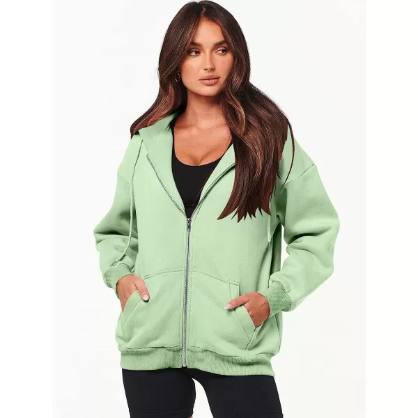 imageANRABESS Womens Oversized Zip Up Hoodies Sweatshirts Y2K Clothes Teen Girl Fall Casual Drawstring Jackets with PocketsLight Green