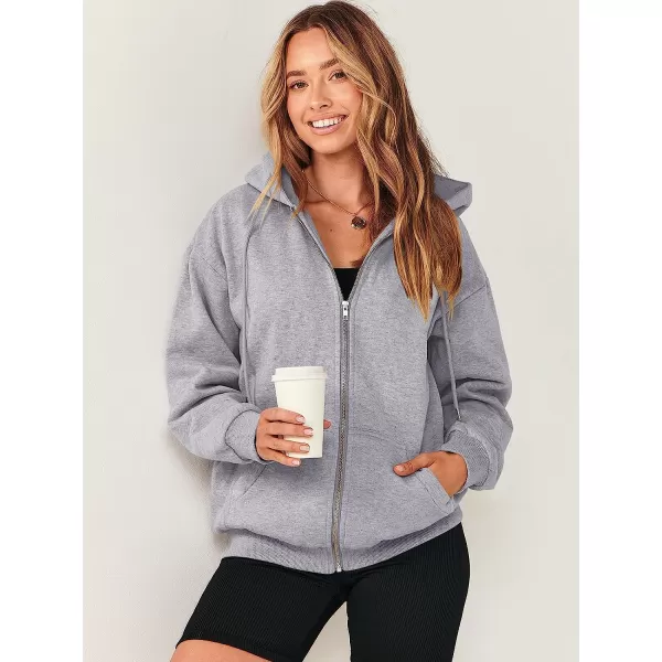 imageANRABESS Womens Oversized Zip Up Hoodies Sweatshirts Y2K Clothes Teen Girl Fall Casual Drawstring Jackets with PocketsLight Grey